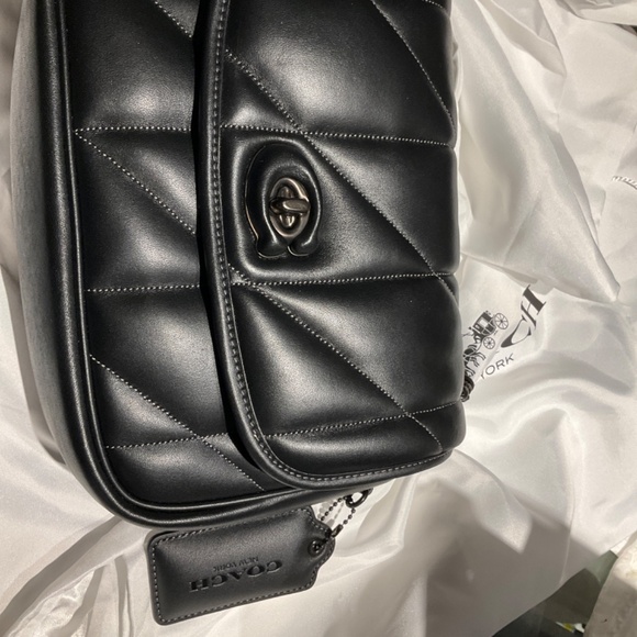 NWT Coach regular size Madison quilted shoulder bag black nappa leather - Picture 8 of 13